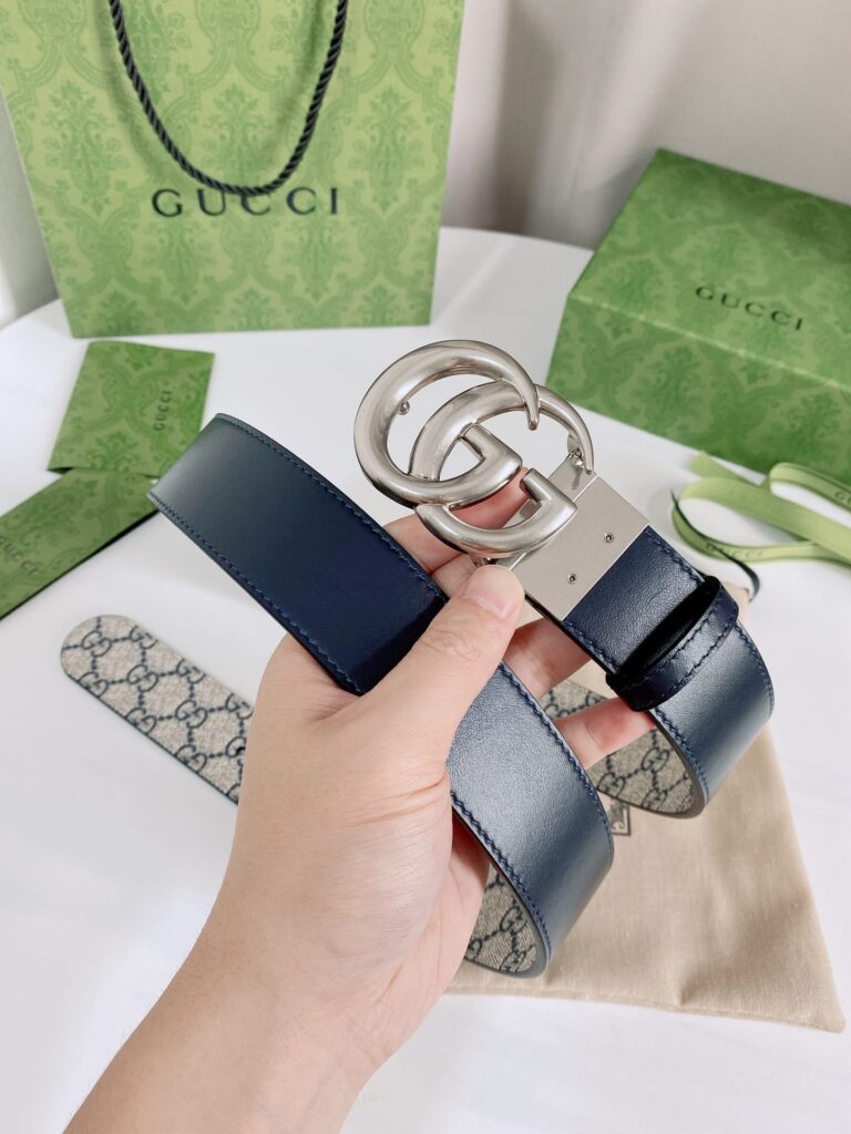 Gucci Supreme Belt With G Buckle Silver Metal 3.8Cm - Image 5