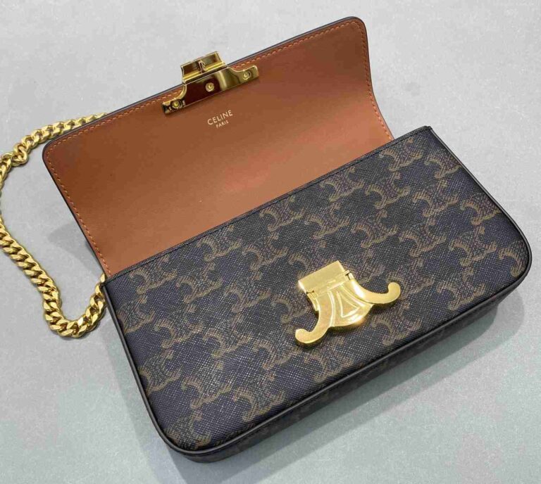 Celine Chain Shoulder Bag Triomphe In Triomphe Canvas Tan 197992Dqw04Lu - Image 5