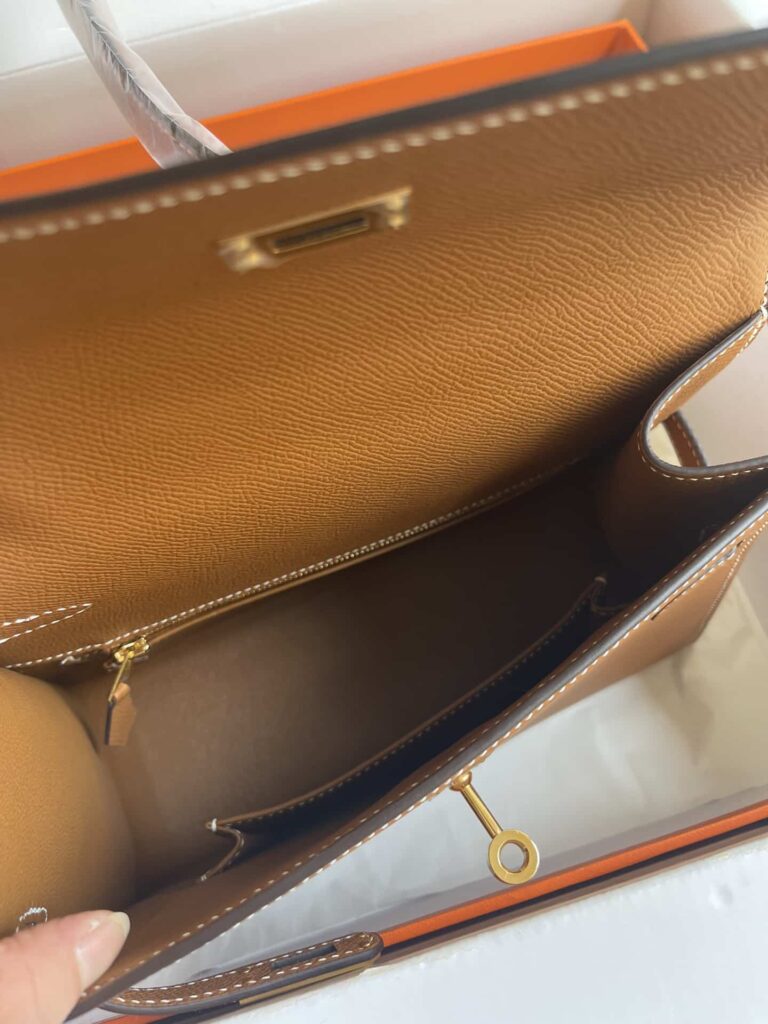 Hermes Kelly Sellier En Desordre Epsom Gold-Toned Hardware Brown 25Cm - Image 2