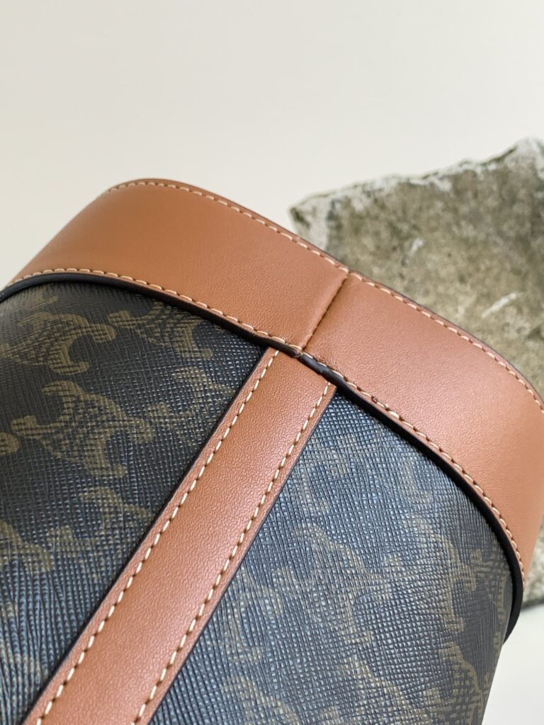 Celine Cuir Triomphe Canvas And Calfskin Celine Print Tan - Image 7