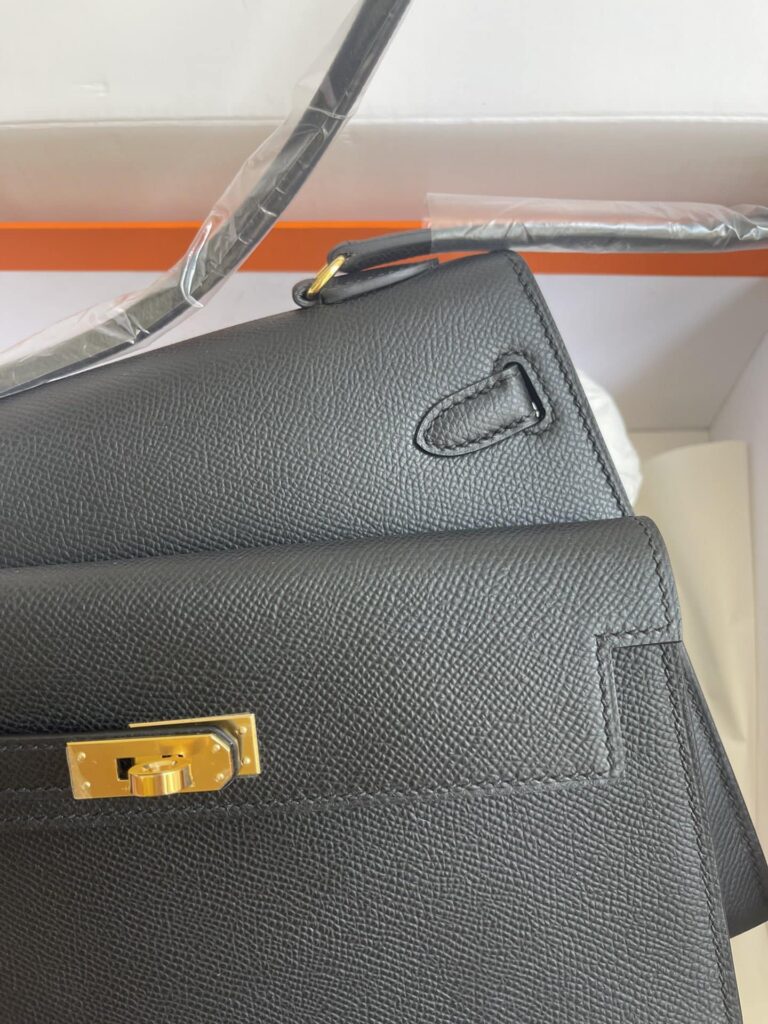 Hermes Kelly Sellier En Desordre Epsom Gold-Toned Hardware Black 25Cm - Image 7
