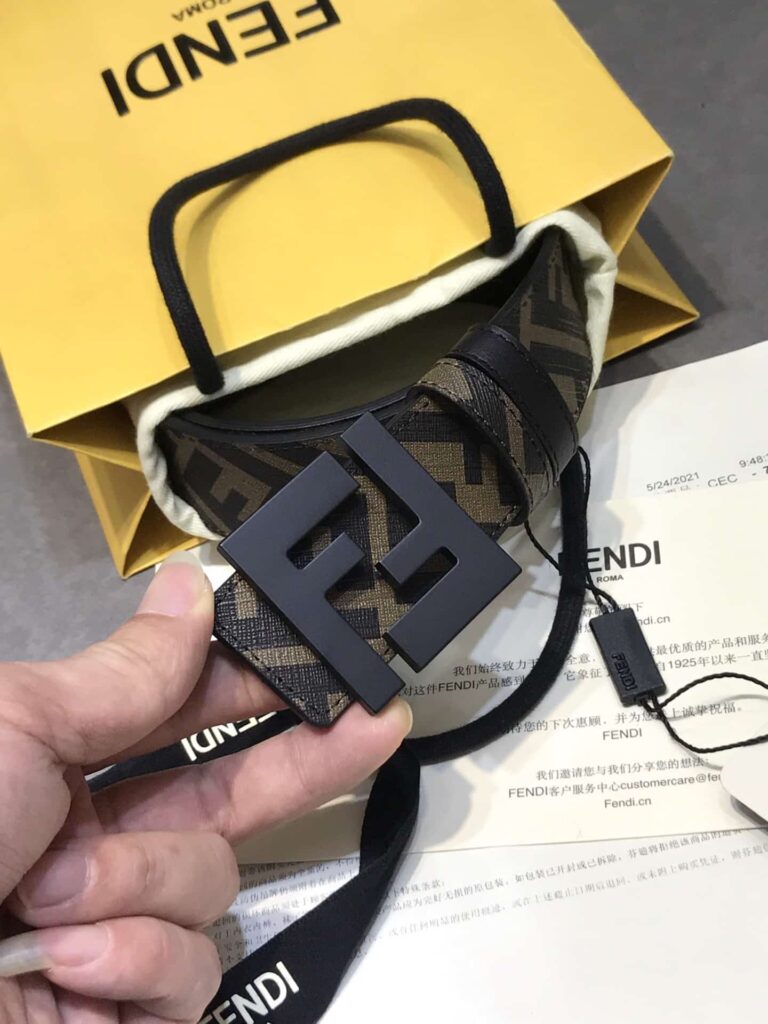 Fendi Reversible Ff Leather Belt Brown 40Mm - Image 4