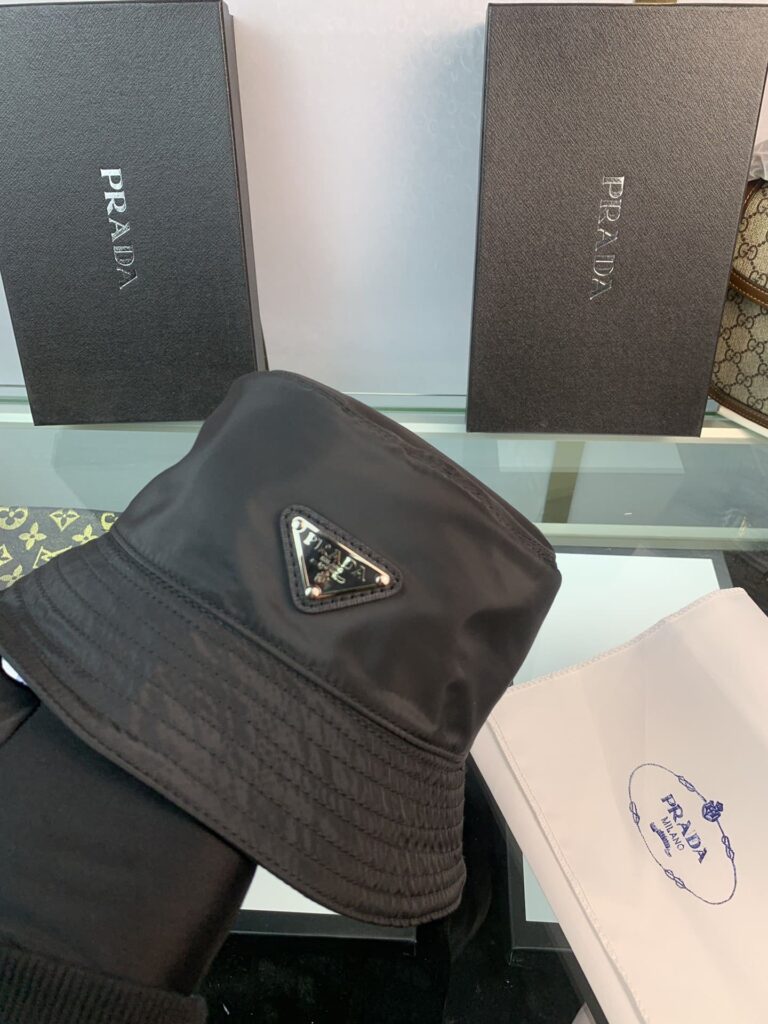 Prada Renylon Bucket Hat Sliver Black - Image 6