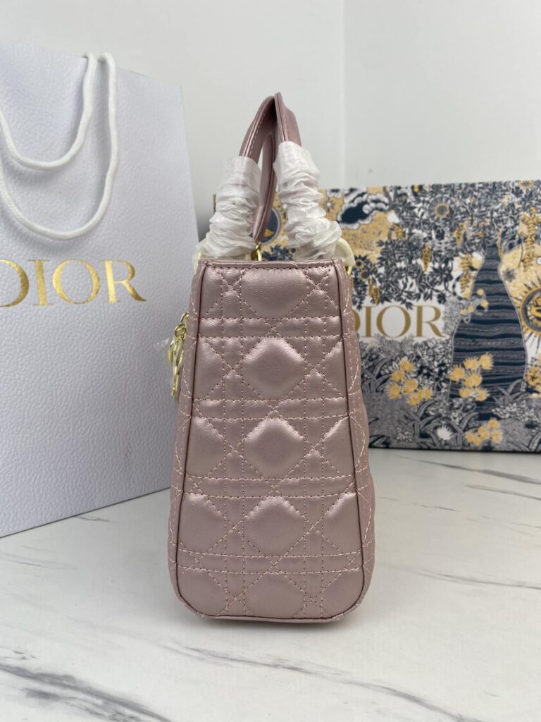 Dior Medium Lady Light Pink Cannage M0565Obdu_M15P 24Cm - Image 4