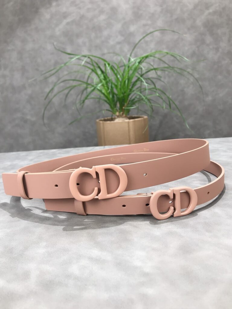 Dior 30 Montaigne Leather Belt Rose Pink 2Cm - Image 4