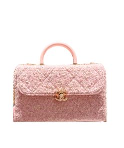 Chanel Box Bag Tweed Pink 20Cm