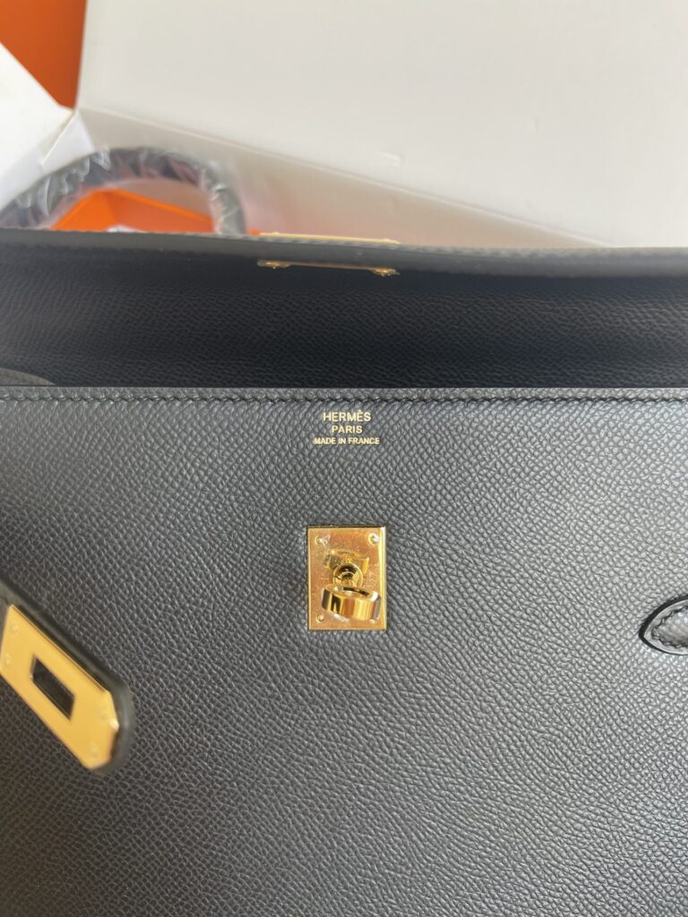 Hermes Kelly Sellier En Desordre Epsom Gold-Toned Hardware Black 25Cm - Image 8