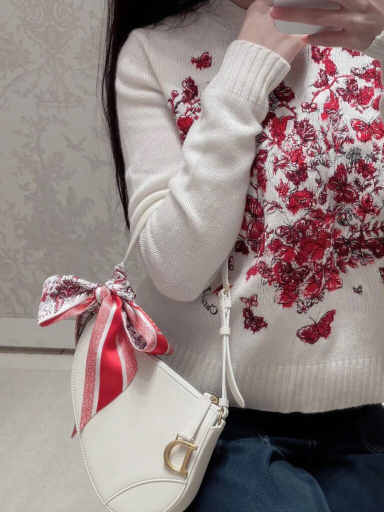 Dior Saddle Rodeo Pouch White 20Cm S5909Cceh M030 - Image 2