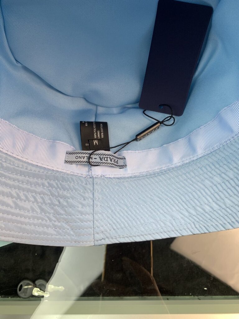 Prada Renylon Bucket Hat Light Blue - Image 9