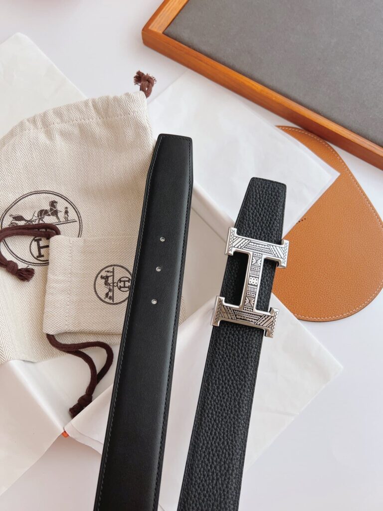 Hermes Touareg Leather Belt Black 38Mm - Image 2