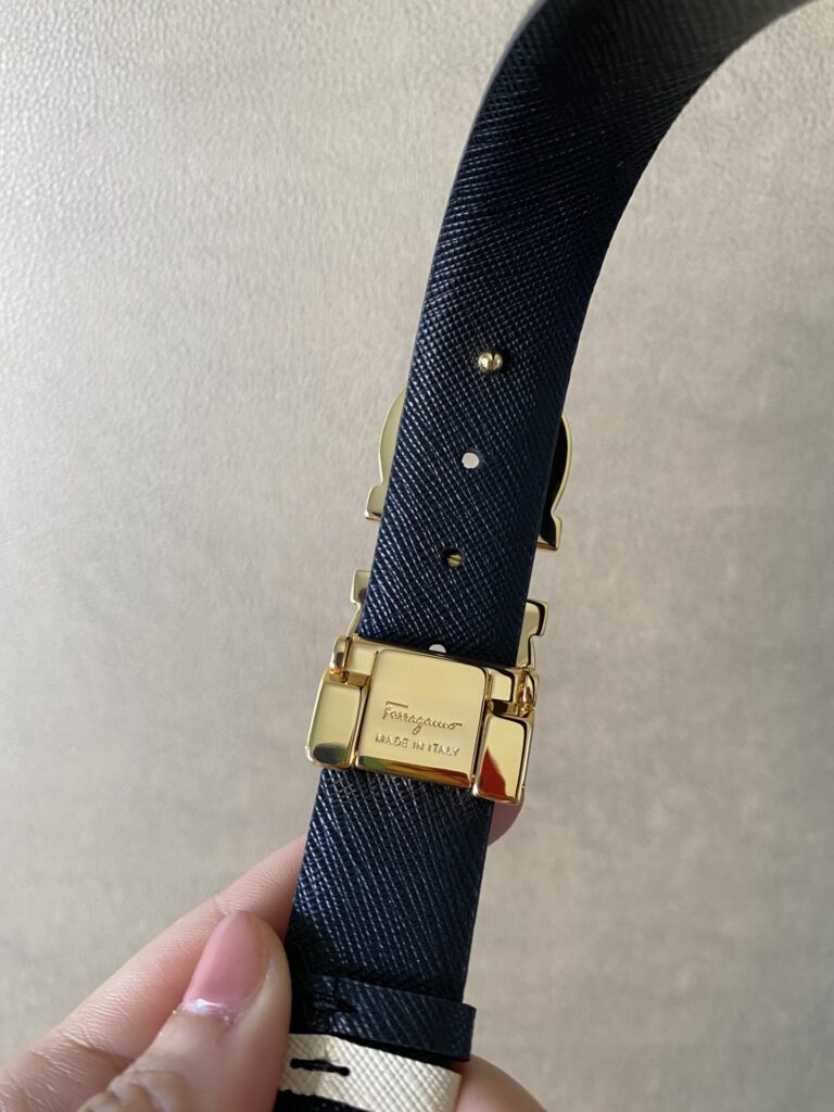 Salvatore Ferragamo Gancini White Leather Belt With Silver Metal Buckle 2.5Cm - Image 4