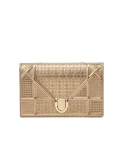 Dior Diorama Calfskin Clutch Gold 21Cm