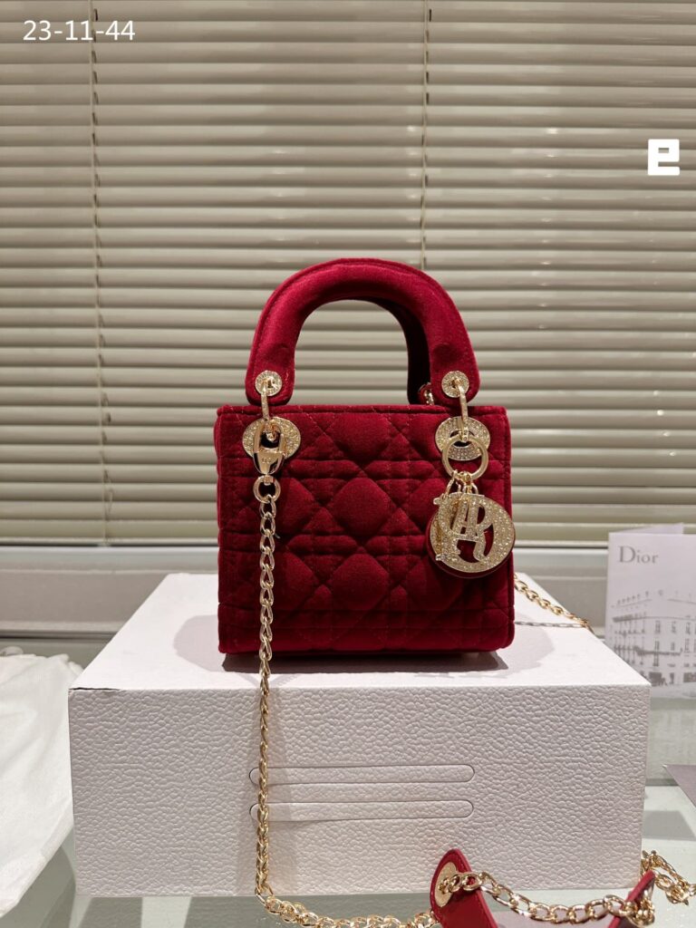 Dior Lady Blush Cannage Suede Leather Red 17Cm - Image 2