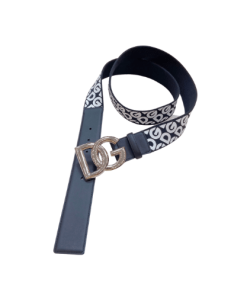 Dolce &Amp; Gabbana Leather Belt With Dg Logo Black And Gold Metal 4Cm