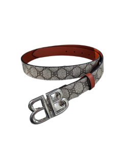 Balenciaga Supreme Canvas With Bb Silver Metal Buckle 30Mm