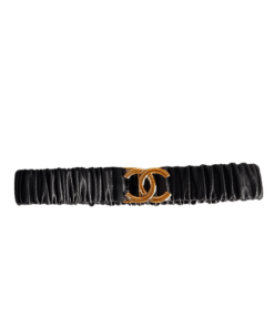 Chanel Lambskin Cc Gold Belt 30Mm