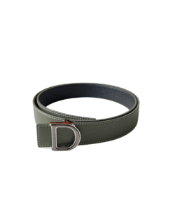 Dior Leather Belt With D Logo Khaki 35Mm