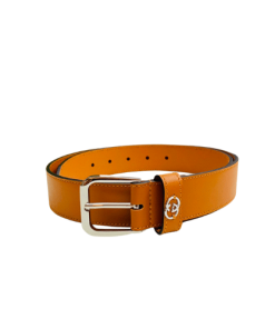 Gucci Brown Belt With Square Buckle And Interlocking G Silver Meatl 35Mm