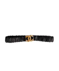 Chanel Women'S Belt With Elastic Cowhide Encrusted Gold 30Mm