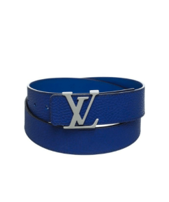Louis Vuitton Blue Leather Lv Belt 40Mm