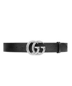 Gucci Mamon Gg Silver Logo Belt 4Cm