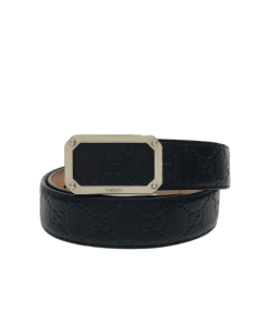 Gucci Black Signature Leather Belt 3.5Cm
