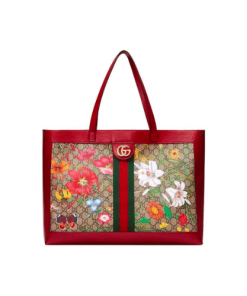 Gucci Ophidia Gg Flora Medium Tote Red 44Cm