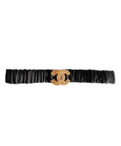 Chanel Leather Belt With Swarovski Stone Variable 30Mm