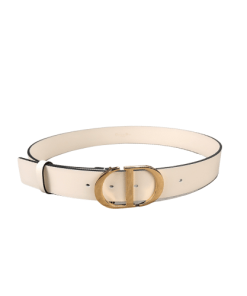 Dior 30 Montaigne Leather Belt White 3.5Cm