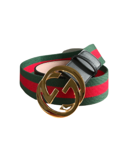 Gucci Web Belt With G Buckle Green 4Cm