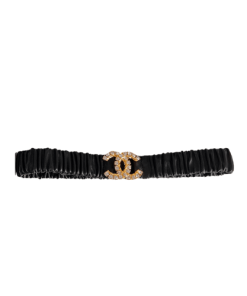 Chanel Women'S Lambskin Cc Gold Belt With Pearls 30Mm