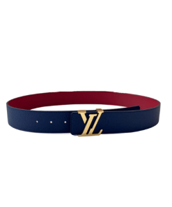 Louis Vuitton Initiales Belt In Blue Gold Metal4Cm