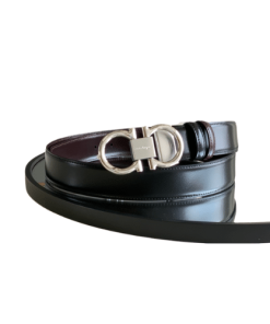 Salvatore Ferragamo Reversible Leather Belt Black 3.5Cm