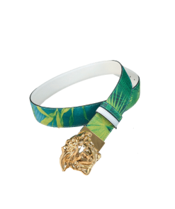 Versace La Medusa Leather Green Gold Metal 4Cm