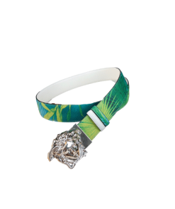 Versace La Medusa Leather Green Silver Metal 4Cm