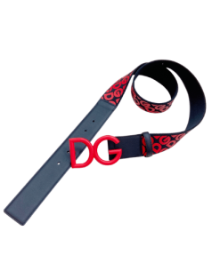 Dolce &Amp; Gabbana Leather Belt With Dg Logo Red 4Cm