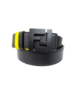 Fendi Reversible Black Leather Belt Yellow 40Mm