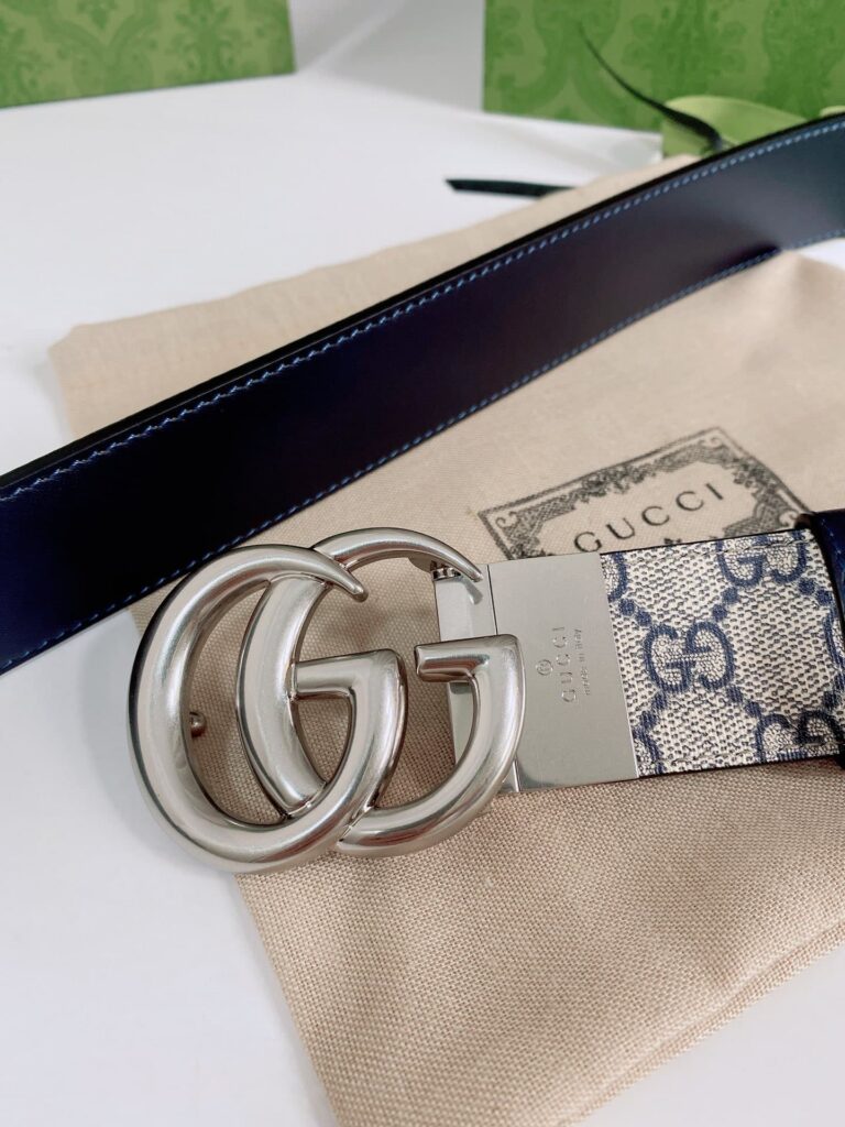 Gucci Supreme Belt With G Buckle Silver Metal 3.8Cm - Image 3