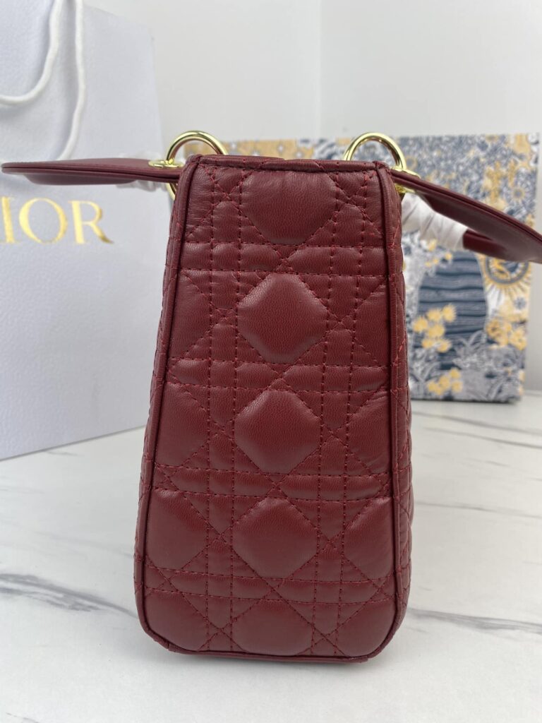 Dior Medium Lady Cherry Red Patent Cannage M0565Owcb_M323 24Cm - Image 6