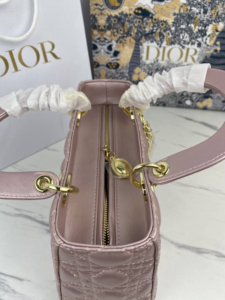 Dior Medium Lady Light Pink Cannage M0565Obdu_M15P 24Cm - Image 6