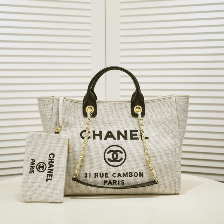 Chanel Deauville Shopping Tote Bag Grey 37Cm - Image 3