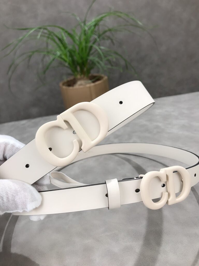 Dior 30 Montaigne Leather Belt White 3Cm - Image 3