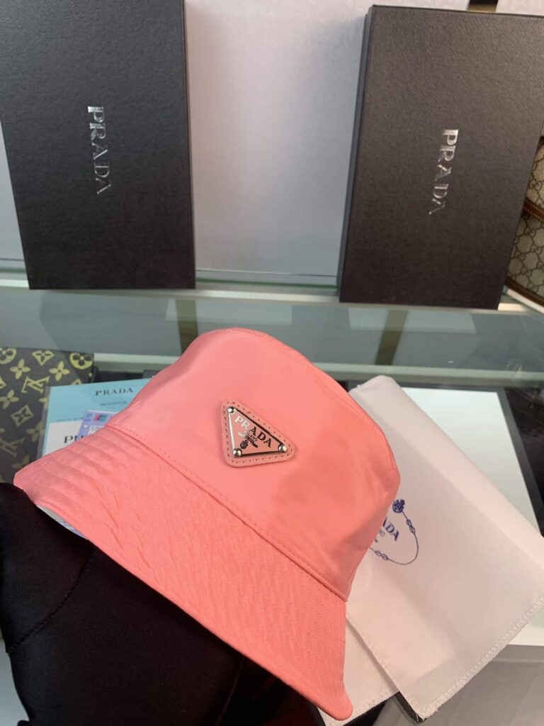 Prada Renylon Bucket Hat Sliver Pink - Image 7