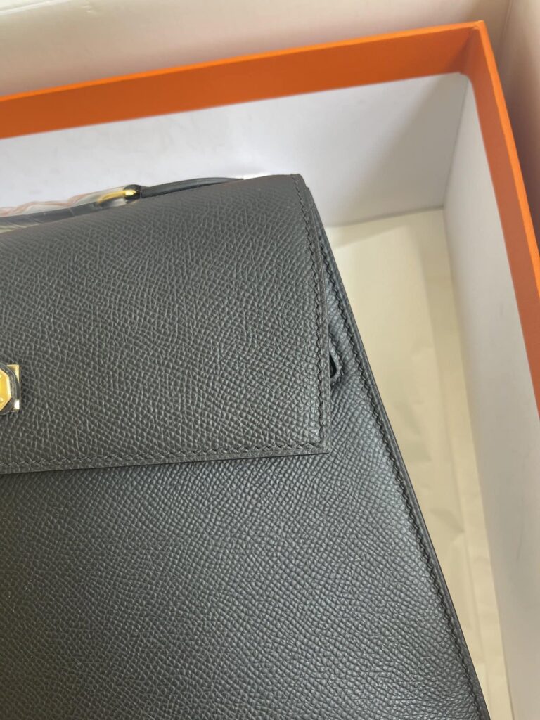 Hermes Kelly Sellier En Desordre Epsom Gold-Toned Hardware Black 25Cm - Image 5