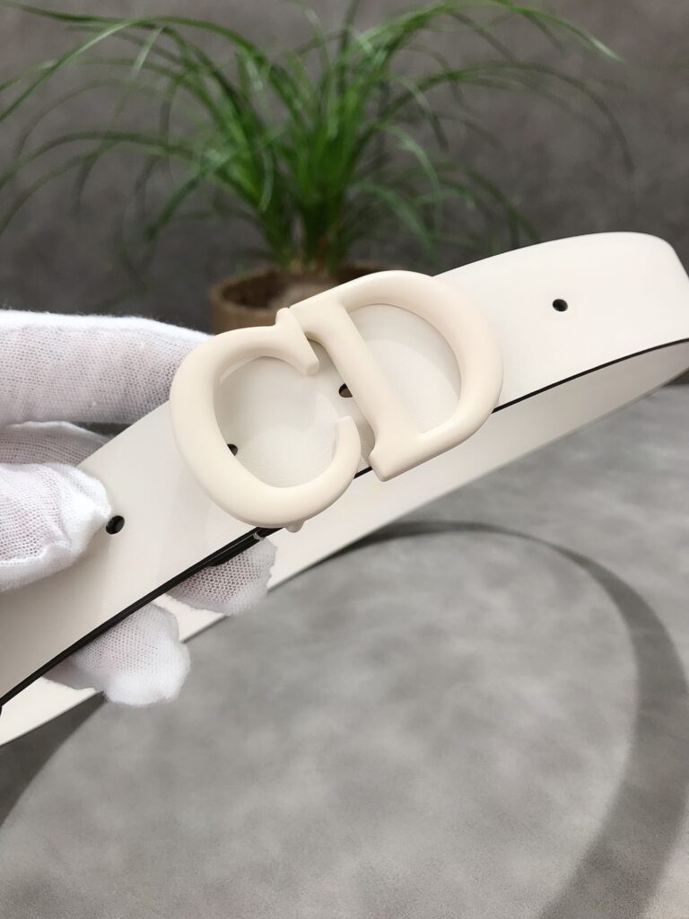 Dior 30 Montaigne Leather Belt White 3Cm - Image 2