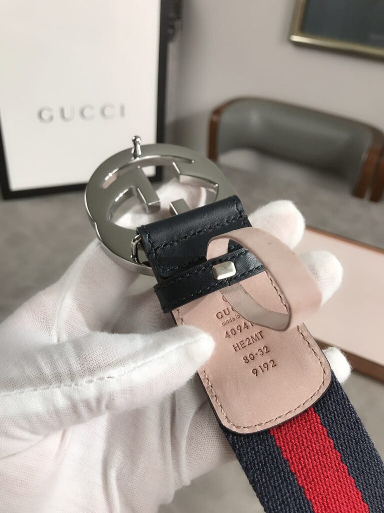 Gucci Web Belt With G Buckle Navy 4Cm 411924 H917N 8497 - Image 2