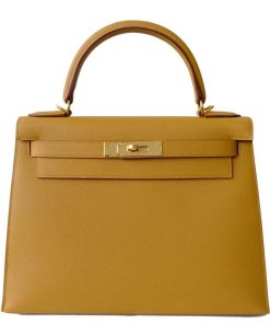 Hermes Kelly Epsom 2S Sesame Gold Hardware 25Cm