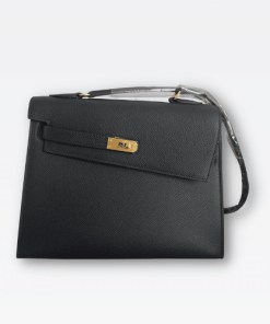 Hermes Kelly Sellier En Desordre Epsom Gold-Toned Hardware Black 25Cm