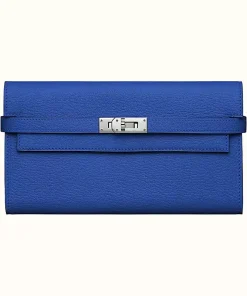 Hermes Kelly Classic Wallet Blue H051303Ck7T