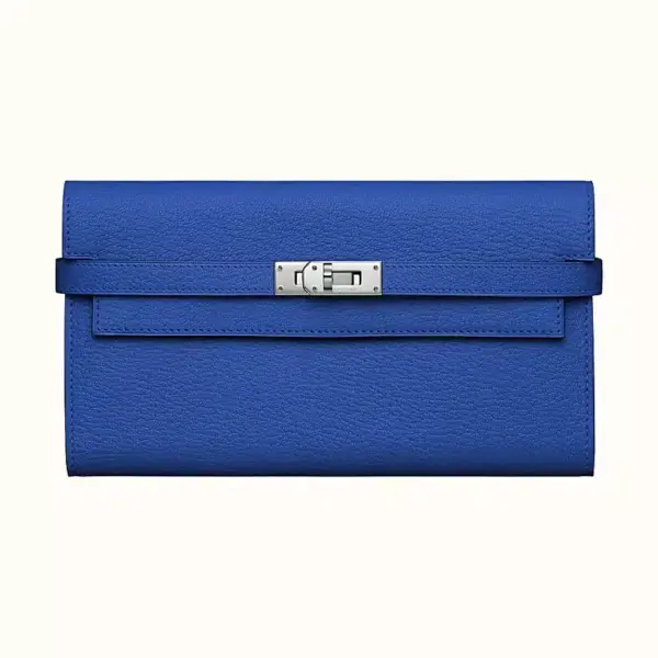 Hermes Kelly Classic Wallet Blue H051303Ck7T